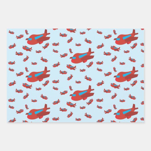 Muster Red & Blue Geschenkpapier Set (Vorderseite 3)