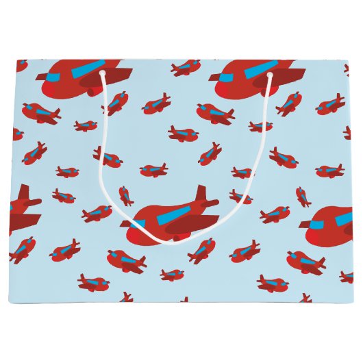 Muster Red & Blue Große Geschenktüte (Vorderseite)