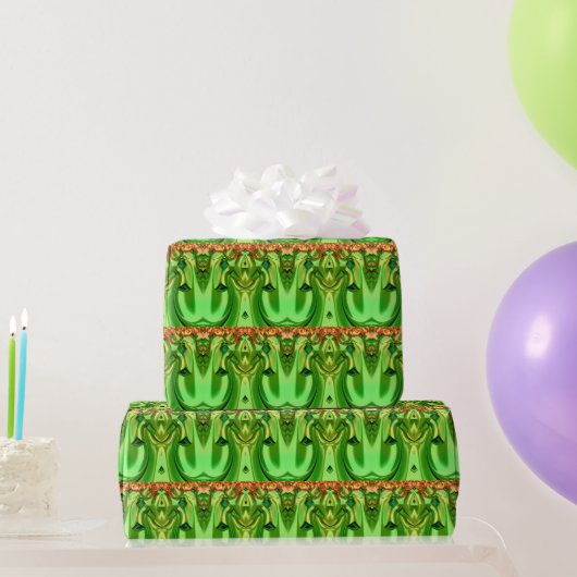 ~ Muster Red Green ~ Fraktal ~ Geschenkpapier (Partygeschenke)