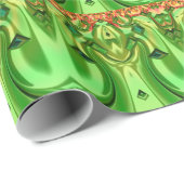 ~ Muster Red Green ~ Fraktal ~ Geschenkpapier (Rolleneckpunkt)