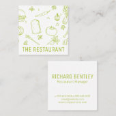 Muster | Restaurantbesitzer | Koch Quadratische Visitenkarte (Vorne/Hinten)
