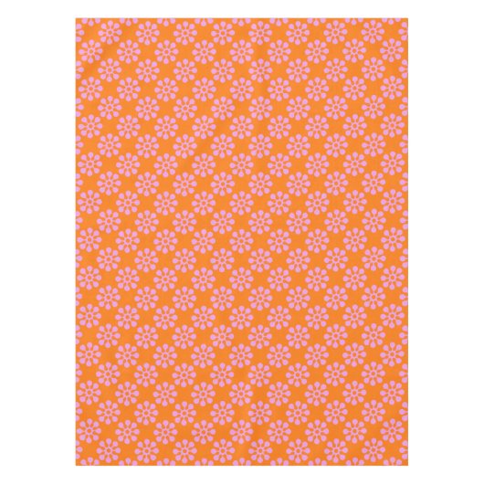 Muster Retro Orange und Rosa Blumen Tischdecke (Vorderseite)