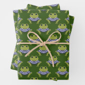 Muster Retro Swimsuit Frosch Tier Geschenkpapier Set (Beispiel)