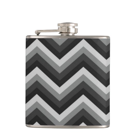 Muster Retro Zickzack-Chevron Flachmann (Vorderseite)