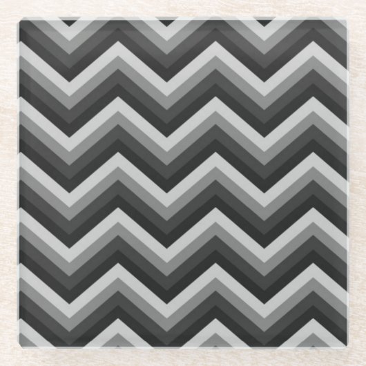 Muster Retro Zickzack-Chevron Glasuntersetzer (Vorderseite)