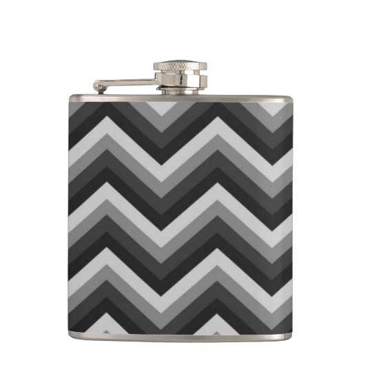 Muster-Retro Zickzack Zickzack Flachmann (Vorderseite)