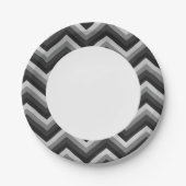 Muster Retro Zig Zag Zickzack Pappteller (Vorderseite)