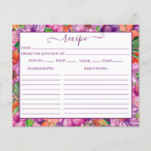 Muster-Rezept-Karte für tropische hawaiianische Bl (Vorderseite)