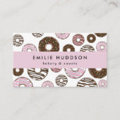 Muster rosa Donuts, Kuchenladen, Konditorei Visitenkarte (Vorderseite)