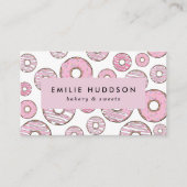 Muster rosa Donuts, Kuchenladen, Konditorei Visitenkarte (Vorderseite)