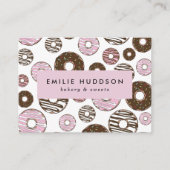 Muster rosa Donuts, Kuchenladen, Konditorei Visitenkarte (Vorderseite)