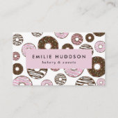 Muster rosa Donuts, Kuchenladen, Konditorei Visitenkarte (Vorderseite)