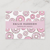 Muster rosa Donuts, Kuchenladen, Konditorei Visitenkarte (Vorderseite)