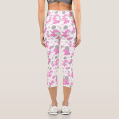 Muster rosa Elefanten, Niedliche Elefanten, Sterne Capri Leggings (Rückseite)