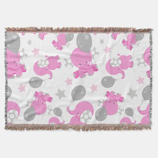 Muster rosa Elefanten, Niedliche Elefanten, Sterne Decke (Vorderseite)