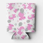 Muster rosa Elefanten, Niedliche Elefanten, Sterne Dosenkühler (Vorderseite)