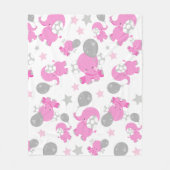 Muster rosa Elefanten, Niedliche Elefanten, Sterne Fleecedecke (Vorderseite)