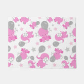 Muster rosa Elefanten, Niedliche Elefanten, Sterne Fußmatte (Vorderseite)