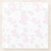 Muster rosa Elefanten, Niedliche Elefanten, Sterne Glasuntersetzer (Rückseite)