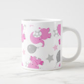 Muster rosa Elefanten, Niedliche Elefanten, Sterne Jumbo-Tasse (Rechts)