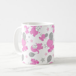 Muster rosa Elefanten, Niedliche Elefanten, Sterne Kaffeetasse