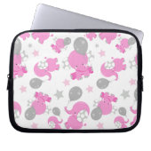 Muster rosa Elefanten, Niedliche Elefanten, Sterne Laptopschutzhülle (Vorderseite)