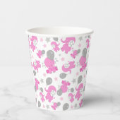 Muster rosa Elefanten, Niedliche Elefanten, Sterne Pappbecher (Vorderseite)