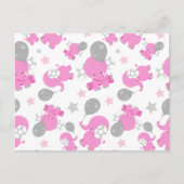 Muster rosa Elefanten, Niedliche Elefanten, Sterne Postkarte (Vorderseite)