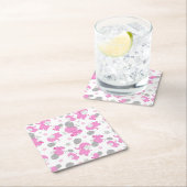 Muster rosa Elefanten, Niedliche Elefanten, Sterne Rechteckiger Pappuntersetzer (Vor Ort)