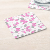 Muster rosa Elefanten, Niedliche Elefanten, Sterne Rechteckiger Pappuntersetzer (angewinkelt)
