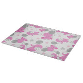 Muster rosa Elefanten, Niedliche Elefanten, Sterne Schneidebrett (Ecke)