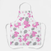 Muster rosa Elefanten, Niedliche Elefanten, Sterne Schürze (Vorderseite)