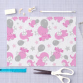 Muster rosa Elefanten, Niedliche Elefanten, Sterne Seidenpapier (Handwerk)