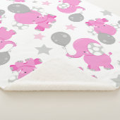 Muster rosa Elefanten, Niedliche Elefanten, Sterne Sherpadecke (3/4)