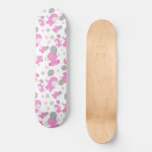 Muster rosa Elefanten, Niedliche Elefanten, Sterne Skateboard (Vorderseite)