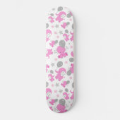 Muster rosa Elefanten, Niedliche Elefanten, Sterne Skateboard (Vorderseite)