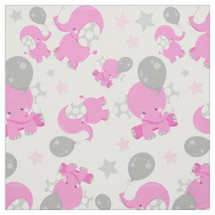 Muster rosa Elefanten, Niedliche Elefanten, Sterne Stoff