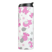 Muster rosa Elefanten, Niedliche Elefanten, Sterne Thermosbecher (Nach links gedreht)