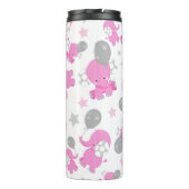 Muster rosa Elefanten, Niedliche Elefanten, Sterne Thermosbecher (Rückseite)
