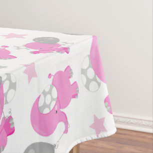 Muster rosa Elefanten, Niedliche Elefanten, Sterne Tischdecke