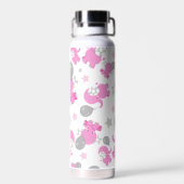 Muster rosa Elefanten, Niedliche Elefanten, Sterne Trinkflasche (Rückseite)