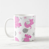 Muster rosa Elefanten, Sterne, Ihr Name Kaffeetasse (Links)