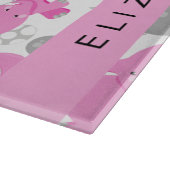 Muster rosa Elefanten, Sterne, Ihr Name Schneidebrett (Ecke)