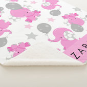 Muster rosa Elefanten, Sterne, Ihr Name Sherpadecke (3/4)