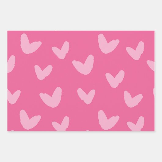 Muster rosa Farben süße Liebe Kunst Geschenkpapier Set (Vorderseite 2)