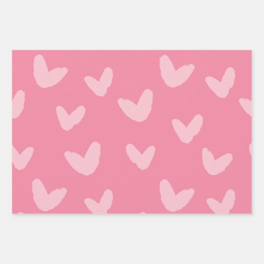 Muster rosa Farben süße Liebe Kunst Geschenkpapier Set (Vorderseite)