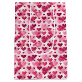 Muster rosa Herzen - Valentinstag Thema Mittlere Geschenktüte (Rückseite)