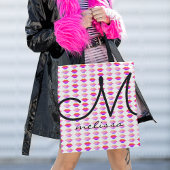 Muster rosa Lippen mit Namen Tasche
