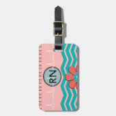 Muster-Rosa und Blau RN Zickzack Gepäckanhänger (Vorderseite vertikal)