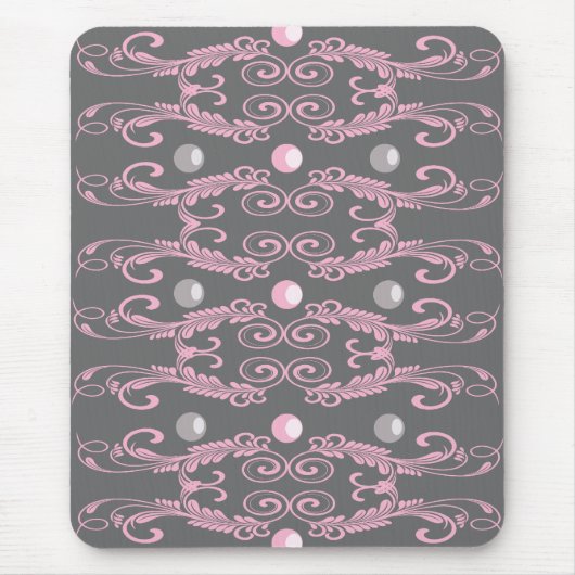 Muster rosa und grau mousepad (Vorne)